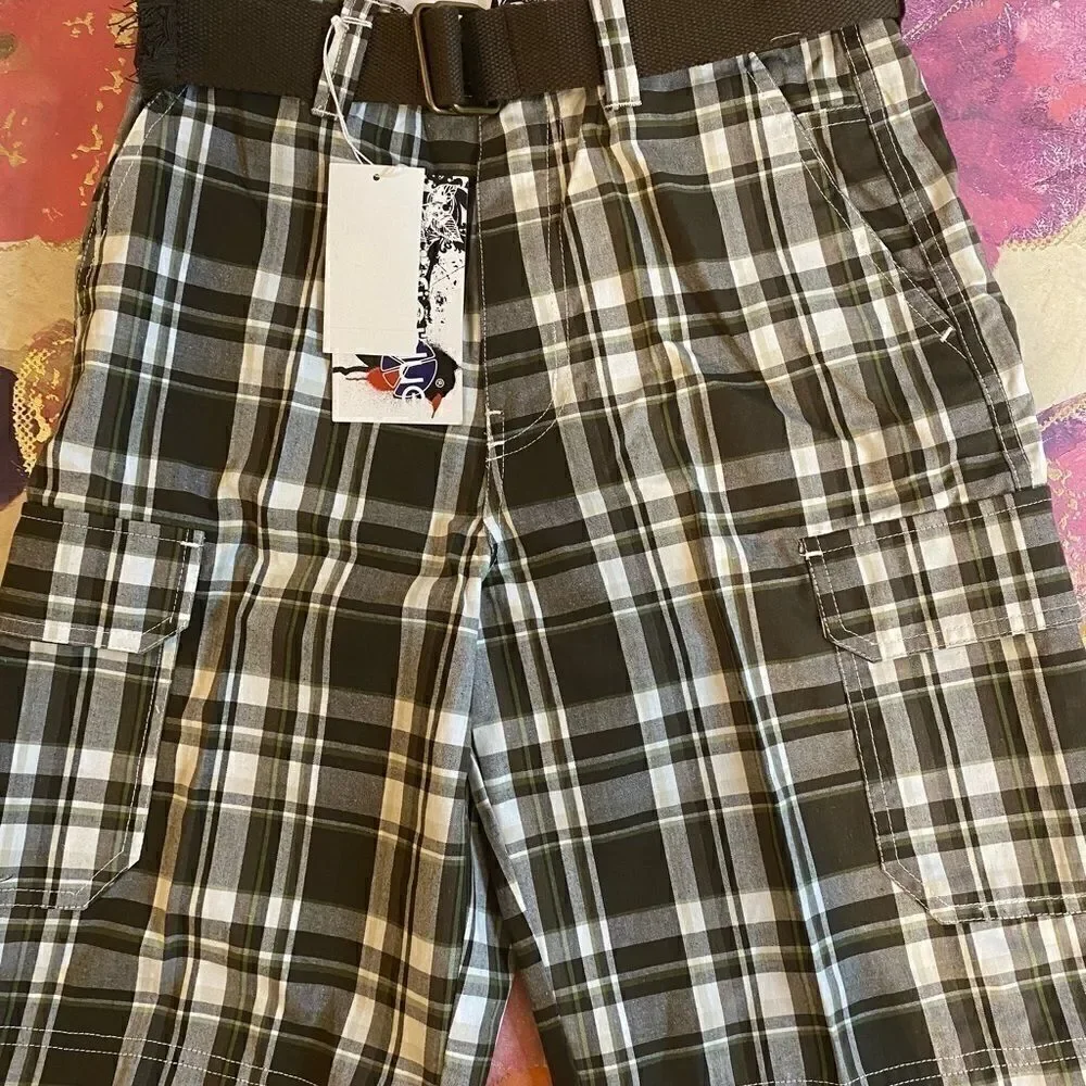 Pacific Blue Boys Plaid Fashion Shorts size14 - Picture 5 of 10